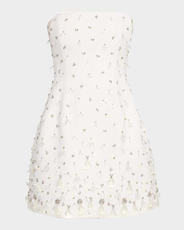 Yasmin Strapless Embellished Bustier Mini Dress